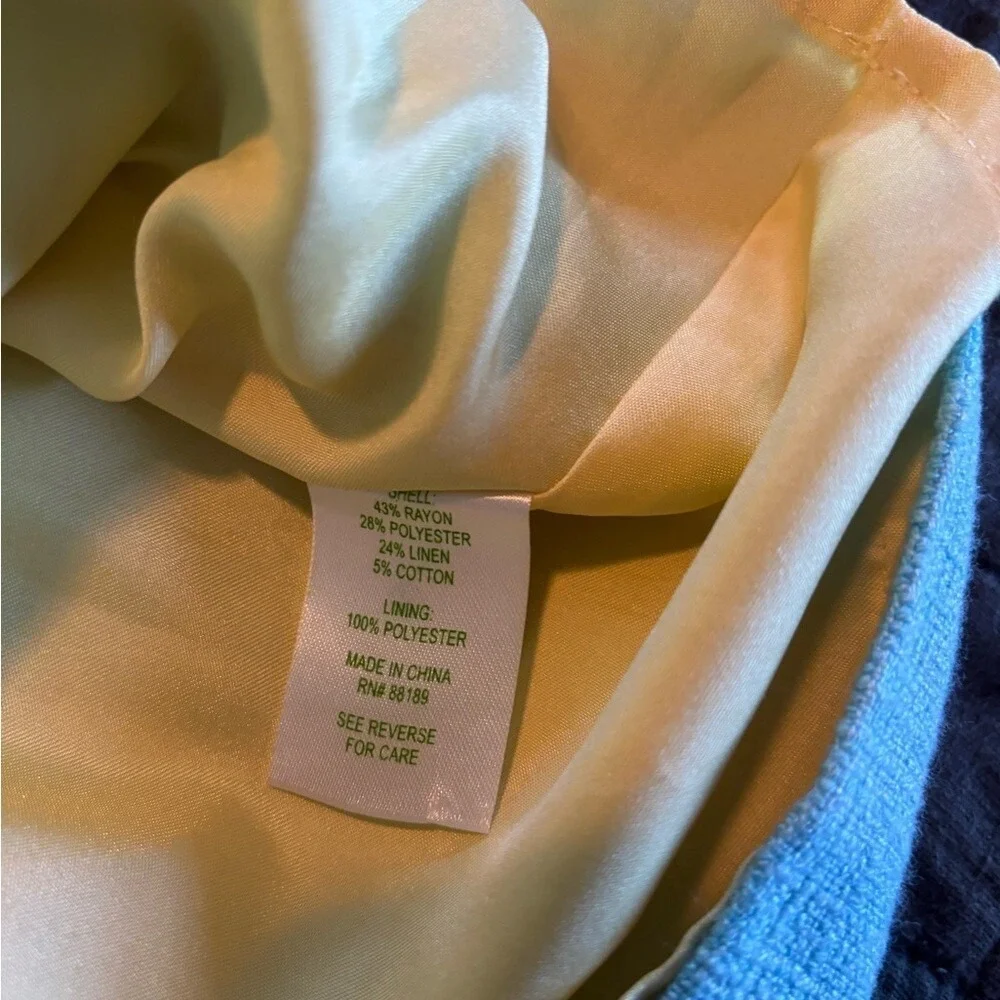 Lilly Pulitzer Blue Linen Blend Ruffle Faux Wrap Mini Skirt Gold Buttons Size 2